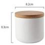 Ceramic Food Storage Jar Canister Modern Design Food Canisters with Airtight Seal Bamboo Lid,Loose Tea Coffee Spice Nuts Snacks Seasonings Storage Jar Canister Caddy (White 8.79oz/260ml)