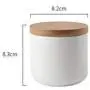 Bocal en Céramique pour Stockage Alimentaire avec Joint Étanchéité en Bambou - Design Moderne, Canister en Céramique pour Thé en Vrac, Café, Épices, Noix, Assaisonnements (Blanc 260ml)