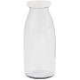 Viva Haushaltswaren 15?Mini/Milk Bottles 250ml Glass Bottles with White Screw Tops for Self-Filling with Filling Funnel Diameter 12?cm
