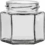 12er Set Hexagon Glasbehälter 4 oz mit Golddeckeln – by Packaging For You