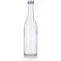 12 oz Klar Glas Vintage Flasche mit Silber Aluminium Verschluss (12er Pack) + Etiketten für Soßen, Dressings, Sirup und Marinaden