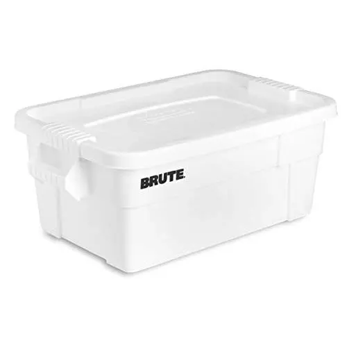 Rubbermaid Commercial Products Brute Tote Storage Container with Lid, 14-Gallon, White (FG9S3000WHT) (Pack of 6) Rubbermaid Commercial Products Brute Tote Storage Container with Lid, 14-Gallon, White (FG9S3000WHT) (Pack of 6)