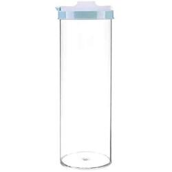 Storage Box Airtight Cereal Rice Container Organizer Bottles Jars Kitchen Tool Transparent Bottles (Blue)