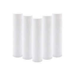 50 Pcs White Empty Plastic Round Lip Balm Tube Container Refillable Lipstick Vials Bottle Jar DIY Hair Dye Cream Storage Beauty Tools For Girls Daily Use (5g/0.17oz)