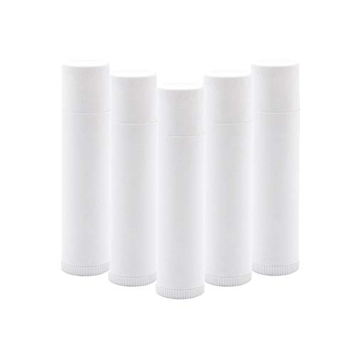 50 Pcs White Empty Plastic Round Lip Balm Tube Container Refillable Lipstick Vials Bottle Jar DIY Hair Dye Cream Storage Beauty Tools For Girls Daily Use (5g/0.17oz)