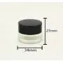 3PCS 5g/5ml/0.17oz Leere Wiederbefüllbare Transparente Glasbehälter mit Schwarzschraubverschluss – Tragbare Reiseflaschen, Kosmetik-Probenbehälter, Aufbewahrungskrüster für Augencreme, Gel, Salben
