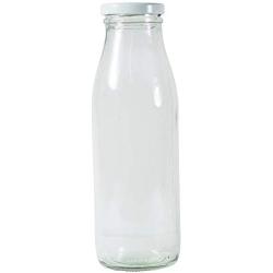 Viva Haushaltswaren 12??Empty Wide-Necked Glass Bottles 500??ml/Milk/Juice Bottles with White Screw Lids A Filling Funnel Diameter 12??cm by Viva Haushaltswaren