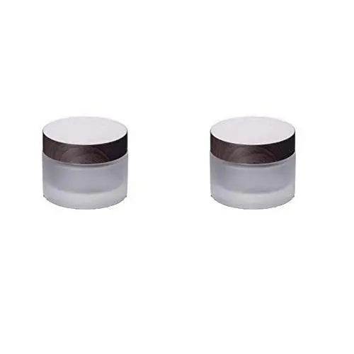 Bouteilles en verre glacé, pots à crème vides, contenants de voyage pour échantillons cosmétiques avec insert en PE, 2 pièces (50g) Bouteilles en verre glacé, pots à crème vides, contenants de voyage pour échantillons cosmétiques avec insert en PE, 2 pièces (50g)