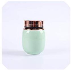 Portable Mini Tea Cans Metal Cover Ceramic Small Tea Pot Caddies Coffee Beans Jar Candy Storage Canister,F