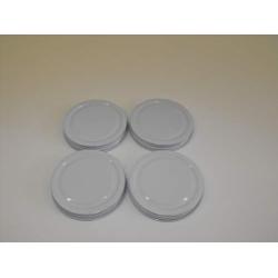 4 New 3 3/15" OD 2 15/16" ID White Glass Jar Metal Lid Food Grade Rubber Seal Replacement Top