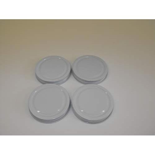 4 New 3 3/15" OD 2 15/16" ID White Glass Jar Metal Lid Food Grade Rubber Seal Replacement Top