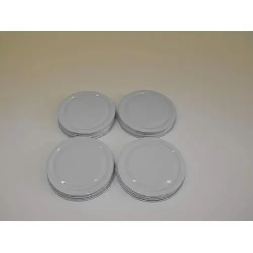 4 New 3 3/15" OD 2 15/16" ID White Glass Jar Metal Lid Food Grade Rubber Seal Replacement Top