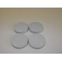 4 New 3 3/15" OD 2 15/16" ID White Glass Jar Metal Lid Food Grade Rubber Seal Replacement Top