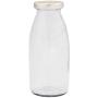 Viva Haushaltswaren 15 Mini/Milk Bottles 250ml Glass Bottles with Silver Screw Tops for Self-Filling with Filling Funnel Diameter 12 cm