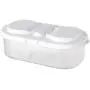 Poniu Double-grid Food Container Sealed Storage Tank Box with Lid, Plastic, Candy Spice Grain Fruit Cookies Storage Case (White) Poniu Double-grid Food Container Sealed Storage Tank Box with Lid, Plastic, Candy Spice Grain Fruit Cookies Storage Case (White)