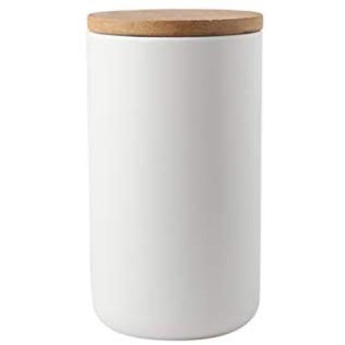 TOPBATHY Ceramic Jar Sealed Canister Food Storage Container with Wooden Lid for Loose Tea Coffee Bean Sugar Spice