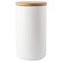 Food Storage Canister, Porcelain Storage Jar with Airtight Seal Bamboo Lid, Ceramic Kitchen Serving Food Container for Tea/Coffee/Sugar/Spice/Herbs/Candy/Cookies