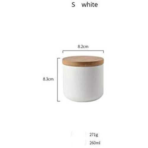 Sealed Canister Jar Home Kitchen Coffee Sugar Tea Storage Bottles Jars Kitchen Accessories Ceramic Sugar Cans with Lid,White S