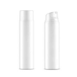 2Pcs Disposable White Airless Pump Bottle with Lid Empty Plastic Vacuum Pump Dispenser Cosmetic Container Vials Jars Pots Makeup Holder for Lotion Essence Emulsion (150ml/5oz)