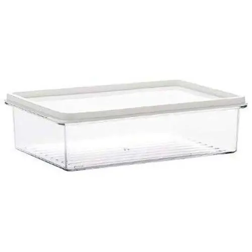 Transparente Kunststoff-Kühlschrank-Aufbewahrungsbox - Kühlschrank Obst Lebensmittel Organizer Dick Wandstärke Platzsparend für Währungsboxen Gläser Behälter Kunststoff-Lebensmittelbehälter
