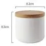 TOPBATHY Ceramic Container Food Storage jar Tea Coffee Sugar canisters with Wooden lid for Kitchen (Small Size, White)
