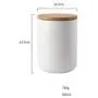Keramisches Holzlöffel-Deckel-Speicherglas Küchen-Food-Kaffeetee-Topf-Gewürzbehälter Schreibtischdeko, 5 Stück