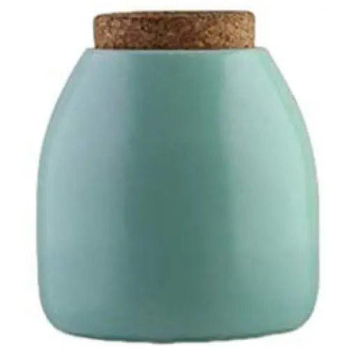 SINBROL Food Storage Containers Creative Ceramic Jar Kitchen Food Storage Tanks Grains Sealed Cans Tea Cans Household, Wood Lids,Salt Sugar Pepper Spice Coffee Canister Cookies