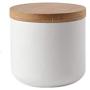Handmade Ceramics Concise Storage Jar Seal Bamboo Lid Food Jar For Serving Tea, Coffee, Spice (82mmx83mm)