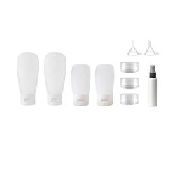 Leak Proof Travel Size Bottles Easy to Fill Toiletry Bottles BPA Free 3.4oz 2oz Squeezable Travel Bottle Set Reusable Spray Bottles Jars for Shampoos Face Cream and Lotions (Pack of 10)