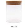 JY Collection Air Tight Storage Jar, Glass Storage Tank with a Natural Bamboo Lid, 450 ML, 500 ML, 650 ML, 700 ML, 950 ML(Cork, 450ml)