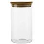 XSWZAQ Nordic wind glass transparent sealed cans tea cans seasoning jar bamboo cover coffee home (Size : 650ml)