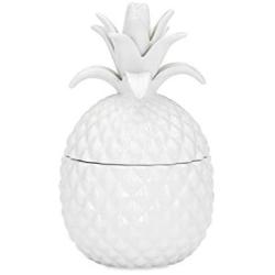 IMAX 53116 Bala Lidded Pineapple Shaped Ceramic Container ? Food Safe Fun Lidded Canister, Handcrafted Food Jar. Kitchenware Essentials