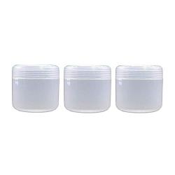 3Pcs 100G/3.3oz Empty Refillable Clear Plastic Make-up Cosmetic Jars DIY Face Cream Eye Shadow Lip Balm Lotion Sample Storage Container Pot Bottle Case Holder With Screw Cap