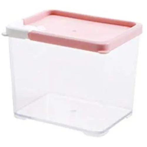 Ensemble de rangement alimentaire en verre et plastique, bocaux hermétiques pour grain, fruits secs, biscuitier, rangement, rose, 530ml Ensemble de rangement alimentaire en verre et plastique, bocaux hermétiques pour grain, fruits secs, biscuitier, rangement, rose, 530ml