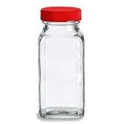 Nakpunar 6 oz Glass Spice Jar with Shaker Insert and Red Cap - 1 pcs