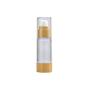 2PCS Empty Refill Portable Bamboo Plastic Airless Vacuum Emulsion Pump Bottle Jars Cream Lotion Make Up Sample Travel Packing Vials Cosmetic Toiletries Liquid Storage Containers(100ml/3.4oz)