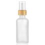 4 Pcs Frosted Glass Fine Mist Atomizer,Empty Glass Spray Bottle With Natural Wooden Bamboo Pump Head,Travel Perfume Liquid Cosmetic Vials Containers-1 Pipette&Funnel included (50ml/1.7 Ounce)