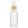 4er Set Frostiges Glas Feiner Nebelsprüher, Leere Glas-Sprayflaschen mit Naturholzbamboo-Pumpenkopf, Reise-Duft-Flüssigkeitsbehälter, Kosmetikflaschen - 1 Pipette & Funnel enthalten (50ml/1,7 Ounce)