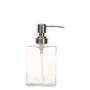 1PC Transparent Square Glass Empty Pump Dispenser Bottles Jar Pot Container For Body Wash Shower Bathroom Liquid Lotion Cosmetic Cream Makeup Foundations(250ML / 8oz)