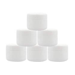 6PCS 250ML/8OZ Refillable Jars Empty White Cosmetic Containers Cases with Lid Face Cream Lotion Jars Ointments Bottle Plastics Storage Travel Bottles with Inner Liners and Round Lids