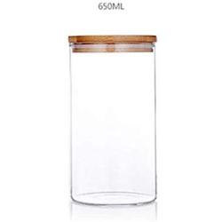 Glass Sealed Storage Jar Wide Mouth Tea Coffee Nuts Foods Storage Canisters with Bamboo Lid Kitchen Kavanoz Accessories JY