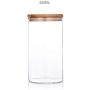Glass Sealed Storage Jar Wide Mouth Tea Coffee Nuts Foods Storage Canisters with Bamboo Lid Kitchen Kavanoz Accessories JY