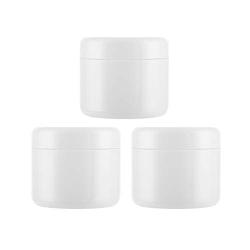 3Pcs 150ml/5oz White PS Empty Refillable Leakproof Cosmetic Jars with Liners Dome Lid Facial Body Cream Pots Tins Boxes Cases Containers Dispense Sample Bottle for Cosmetic Cream Lotion Storage.