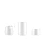 2Pcs Disposable White Airless Pump Bottle with Lid Empty Plastic Vacuum Pump Dispenser Cosmetic Container Vials Jars Pots Makeup Holder for Lotion Essence Emulsion (120ml/4oz)
