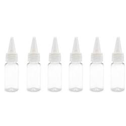 6PCS 15ml/0.5oz Empty Refillable Clear Plastic Tip Cap Bottle Vial Jars Holder Makeup Cosmetic Containers Sample Storage Portable Travel Bottle for Lotion Essential Oil Toner Liquid