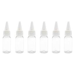 6PCS 15ml/0.5oz Empty Refillable Clear Plastic Tip Cap Bottle Vial Jars Holder Makeup Cosmetic Containers Sample Storage Portable Travel Bottle for Lotion Essential Oil Toner Liquid