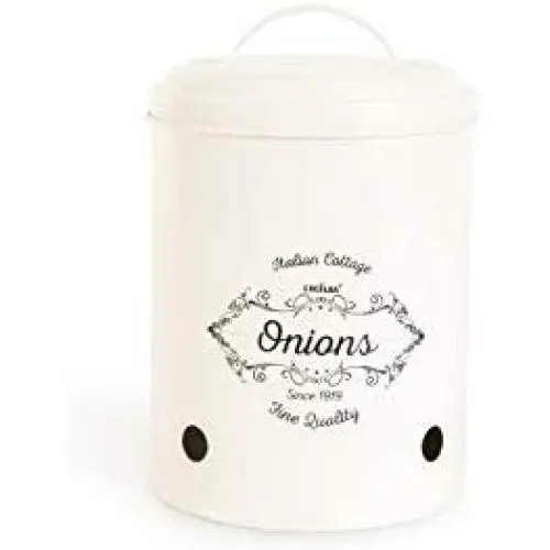 Excelsa Fine Quality Storage Jar Onion, Metal, Cream, Diameter 13.5 cm Excelsa Fine Quality Storage Jar Onion, Metal, Cream, Diameter 13.5 cm