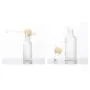 Bouteilles de Remplissage Réutilisables en Verre Froissé 50ml/1,7oz (3 Pièces) avec Bouchon en Bois Grainé, Tête en Caoutchouc Blanche – Récipients de Stockage de Cosmétiques pour Huiles d'Aromathérapie de Voyage