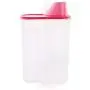 Poniu Storage Tank Dry Dried Cereal Pasta Flour Dispenser Container with Measuring Cup Plastic Storage Jars Boxes (Pink, L)