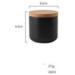 New Ceramic Wood Lid Storage Jar Kitchen Food Food Coffee Tea Storage Seasoning Sealed Storage Bottle A Variety Of Size Options,3